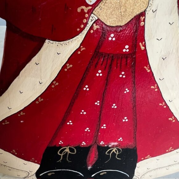 Vintage Wooden Christmas Figurines, Hand Made and Hand Painted Folk Art - 12" - Picture 13 of 14